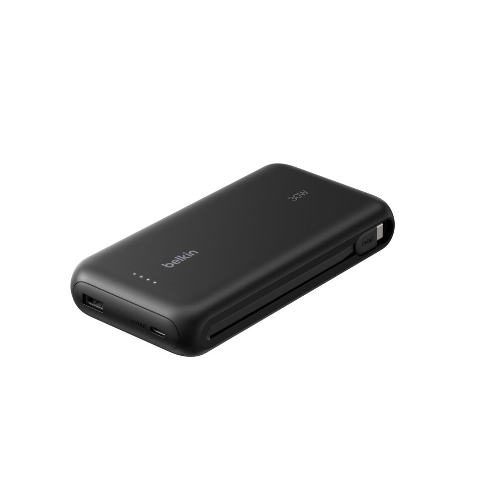 Powerbank Belkin 20.000 mAh 30 W con Cable USB-C Integrado – Negro