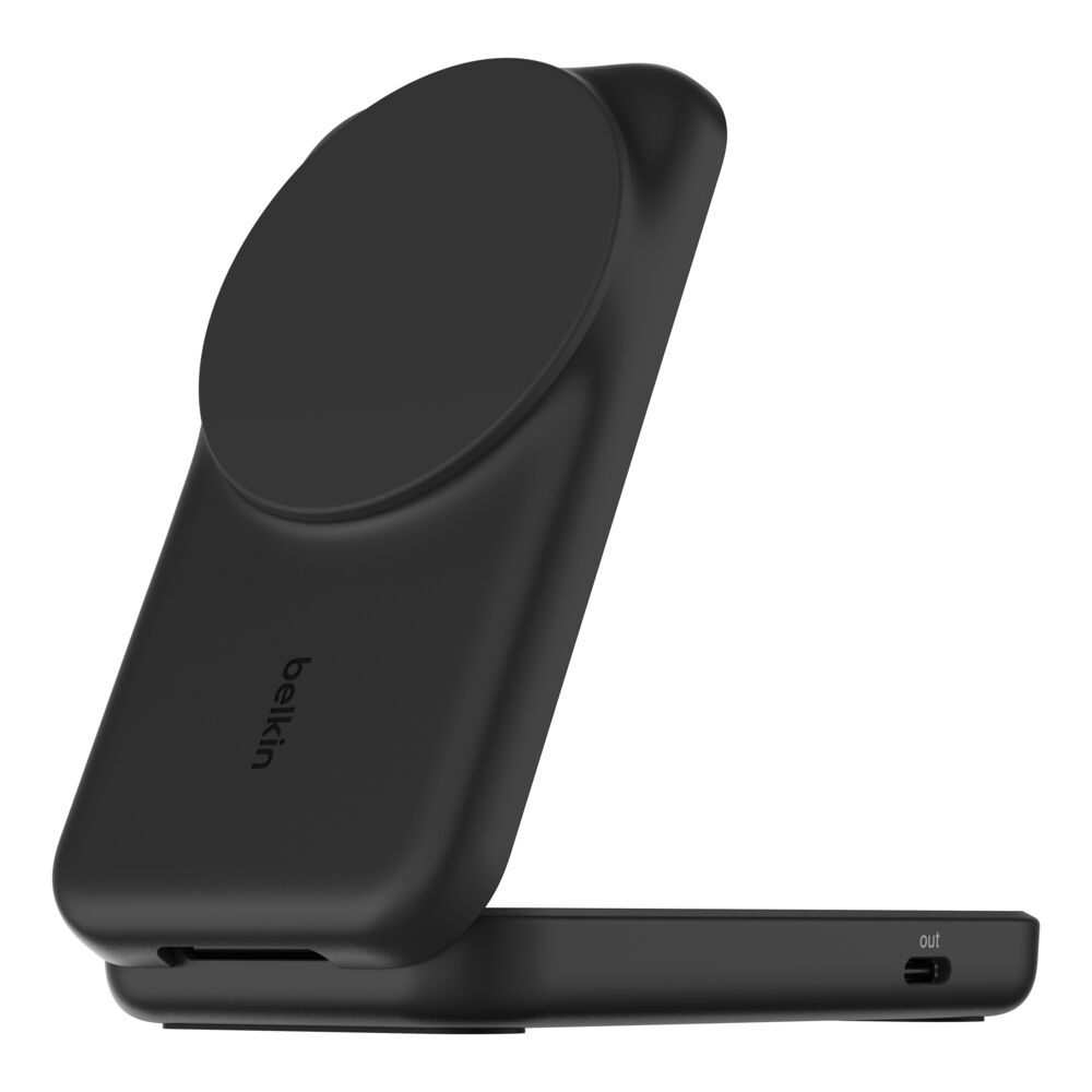 Cargador Inalámbrico Magnético Belkin 2 en 1 Plegable Qi2 25 W – Negro