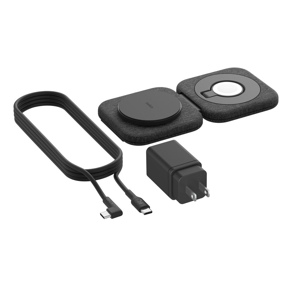 Almohadilla de Carga Magnética de Viaje 2 en 1 Belkin – Negro